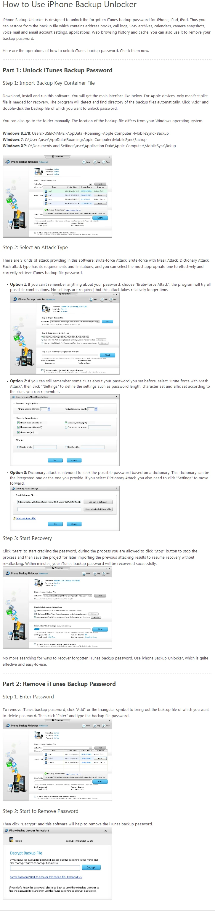 Tenorshare iPhone Backup Unlocker-guide