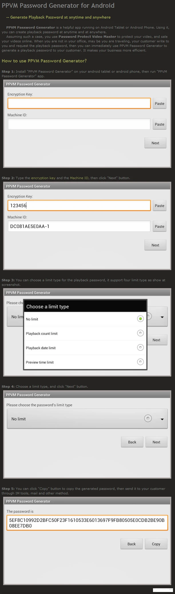 PPVM Password Generator for Android-sc