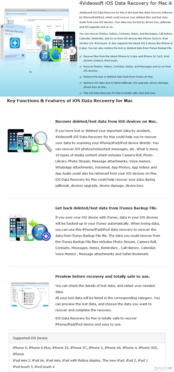 4Videosoft iOS Data Recovery for Mac
