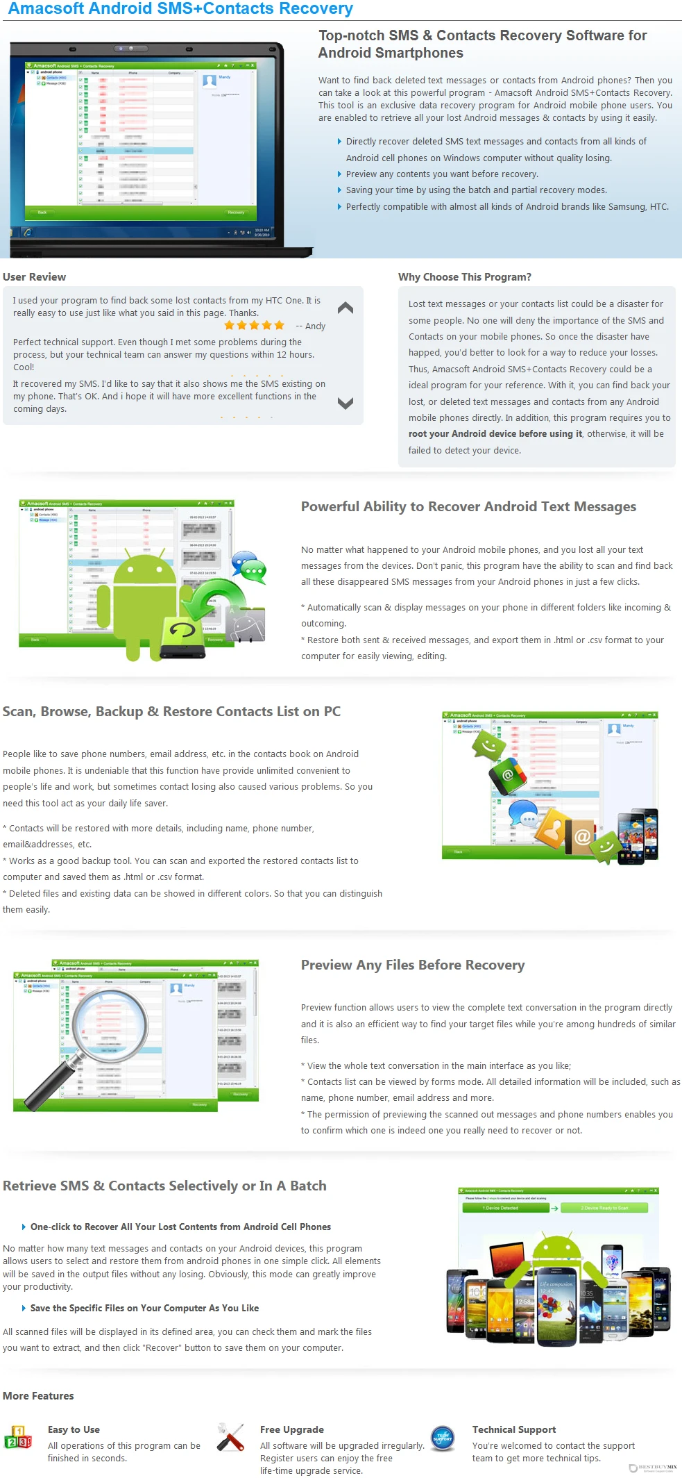 Amacsoft Android SMS+Contacts Recovery Discount Coupon Code