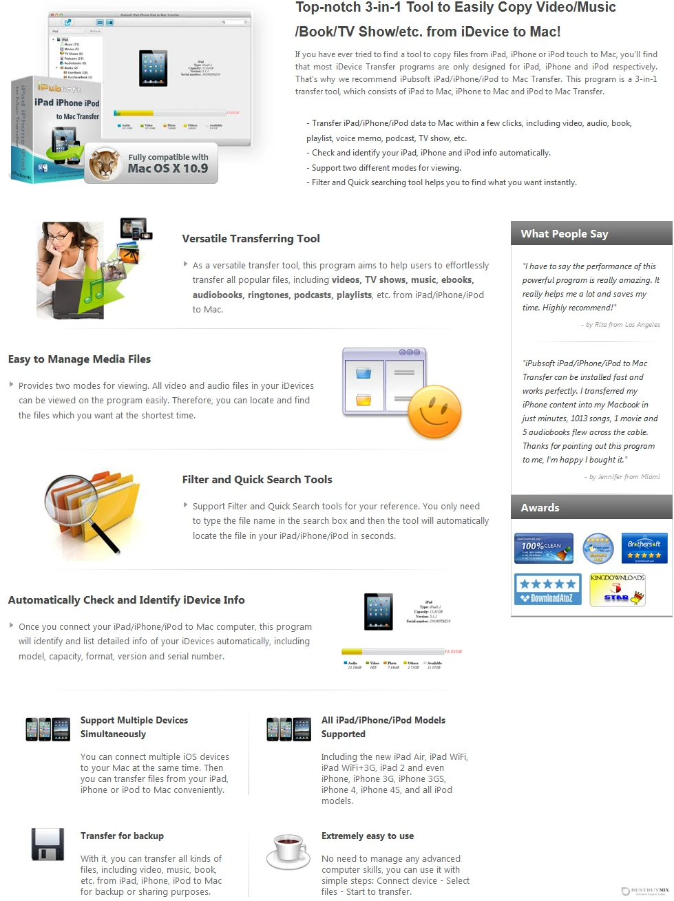 iPubsoft iPad/iPhone/iPod to Mac Transfer