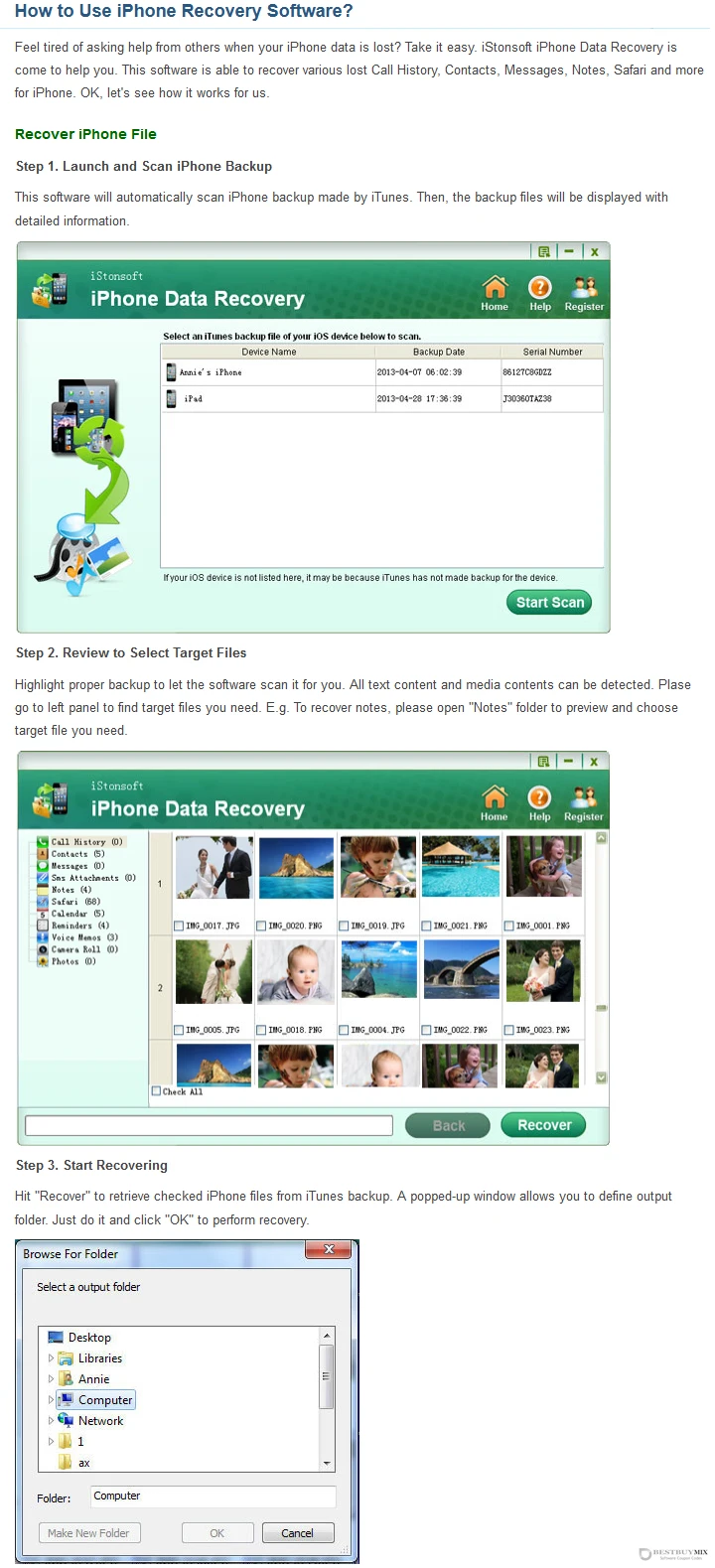 iStonsoft iPhone Data Recovery user guide