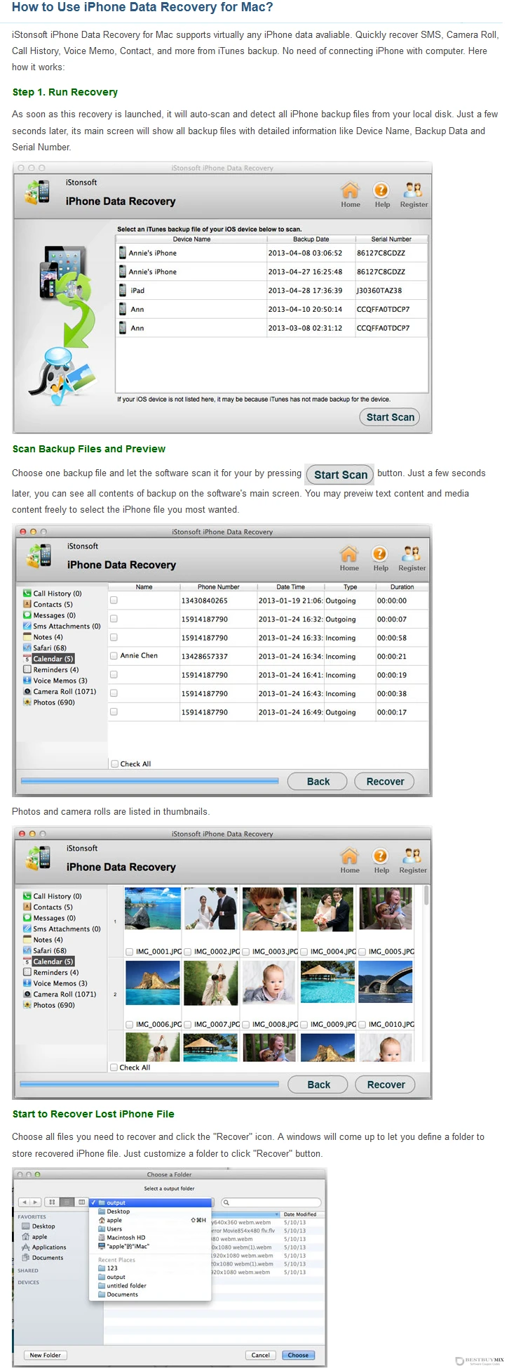 iStonsoft iPhone Data Recovery for Mac user guide