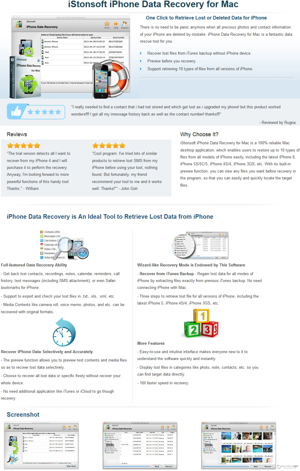 iStonsoft iPhone Data Recovery for Mac