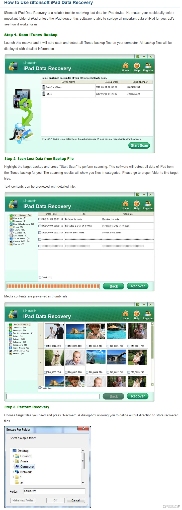 iStonsoft iPad Data Recovery user guide