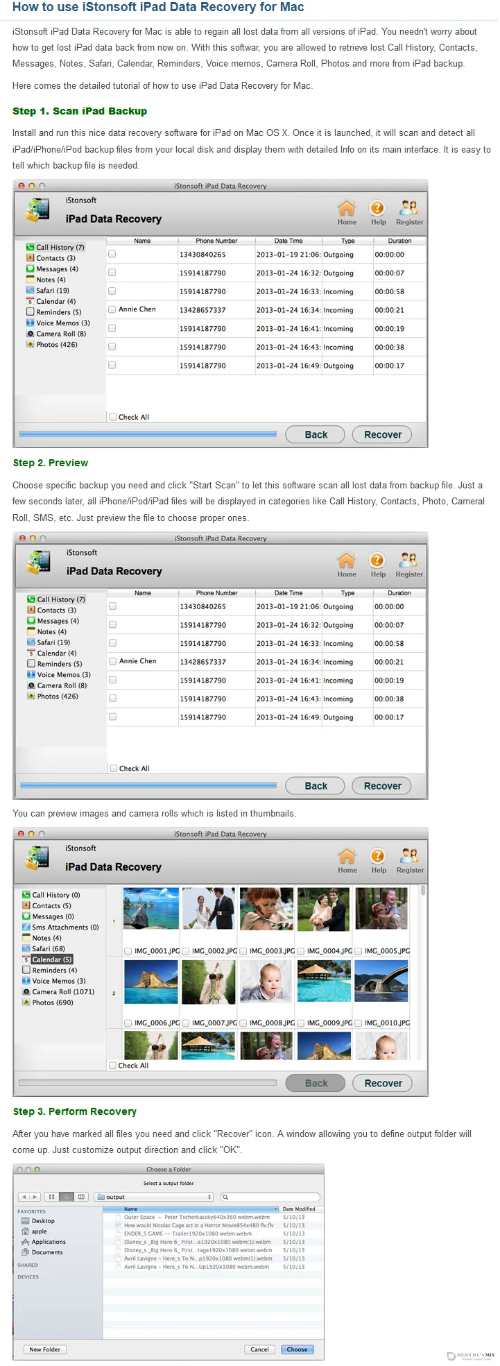 iStonsoft iPad Data Recovery for Mac user guide