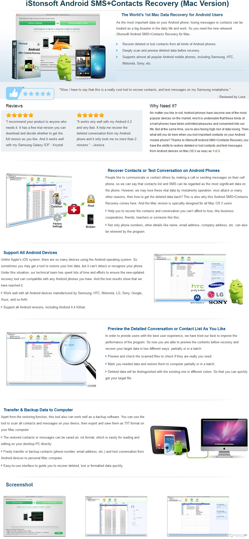 iStonsoft Android SMS+Contacts Recovery for Mac